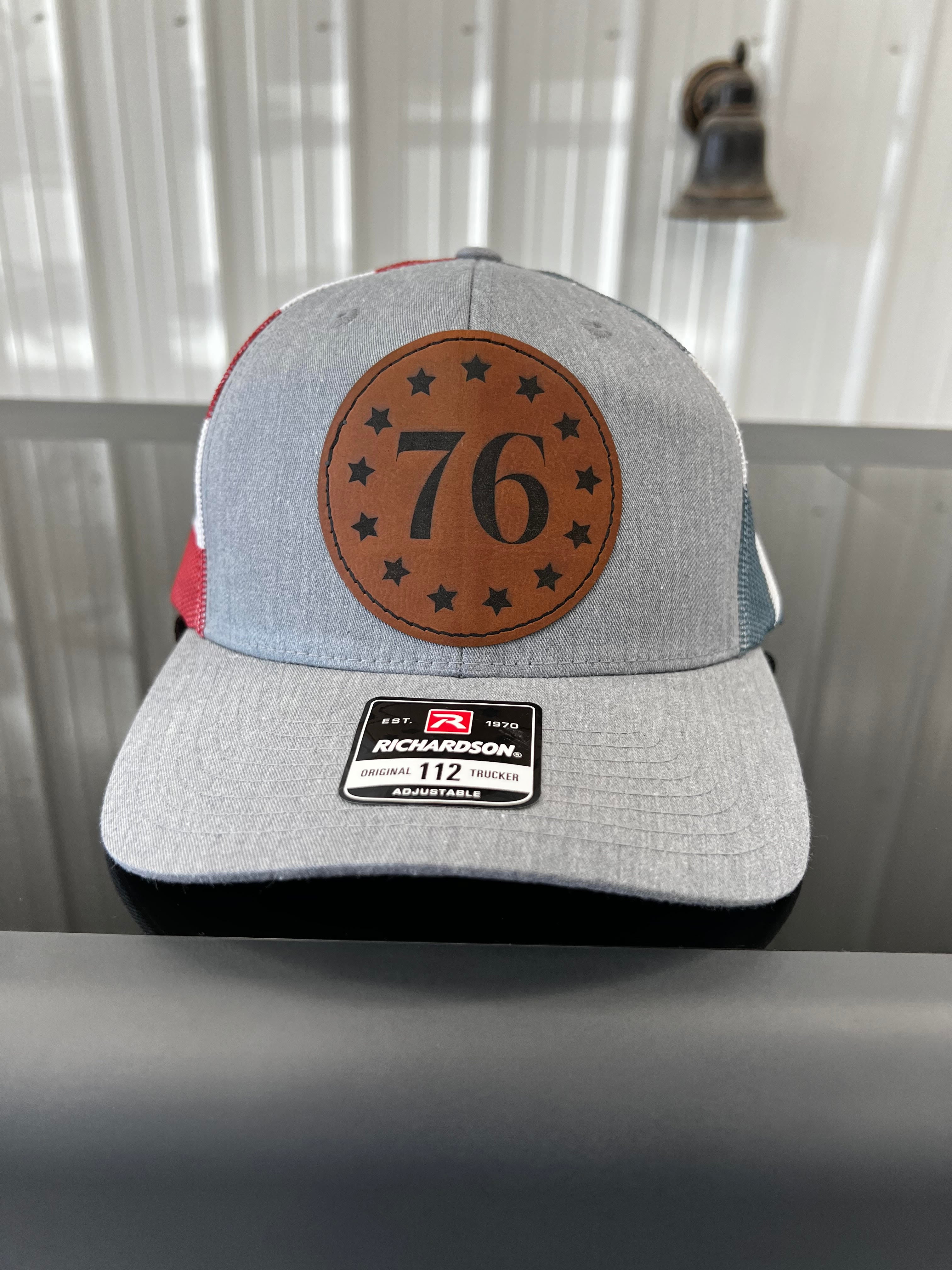 Richardson 112 Patch Hat: 13 Star 1776 Heather Grey/ Stars Stripes