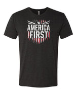 America First Distressed Flag and Patriotic Eagle Tee -