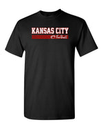 Kansas City Football Stripes Black Tee -