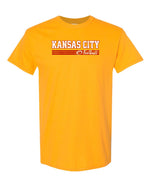 Kansas City Football Stripes Gold Tee -