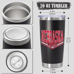 Nebraska State Zebra 20oz Tumbler -