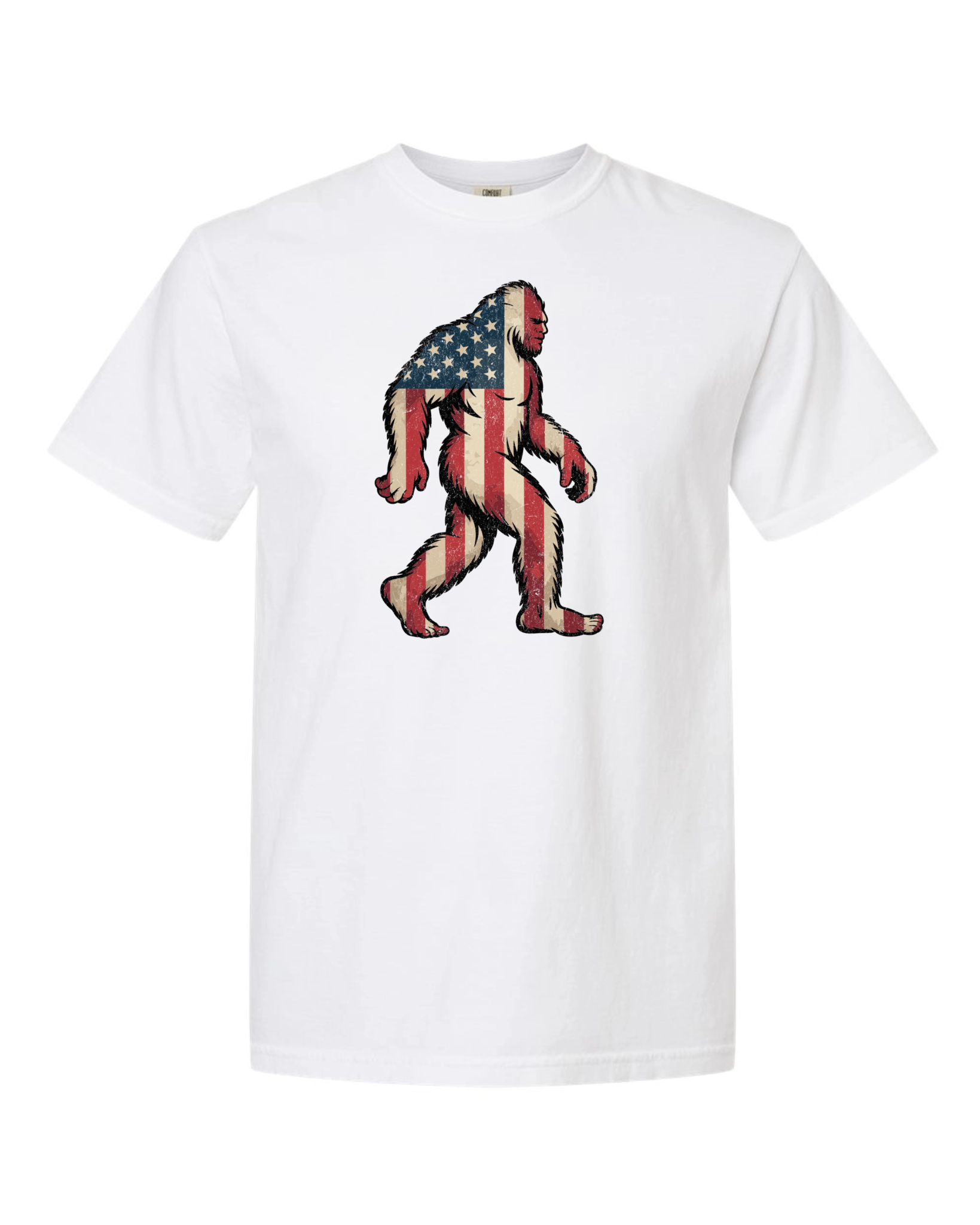 American Big Foot T-Shirt – Patriotic Red, White & Blue Bigfoot Graphic Tee - T-Shirt