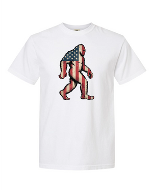 American Big Foot T-Shirt – Patriotic Red, White & Blue Bigfoot Graphic Tee - T-Shirt
