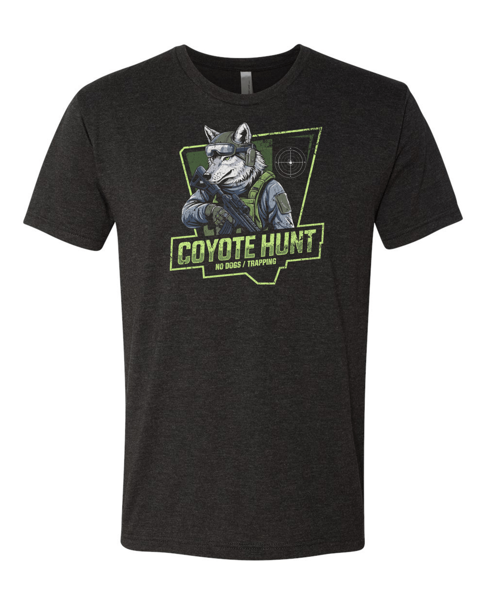 Coyote Hunt Vintage Black Tee – Tri - Blend T-Shirt - T-Shirt