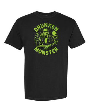 Drunken Frankenstein Monster Tee | Funny Black Graphic Shirt - T-Shirt