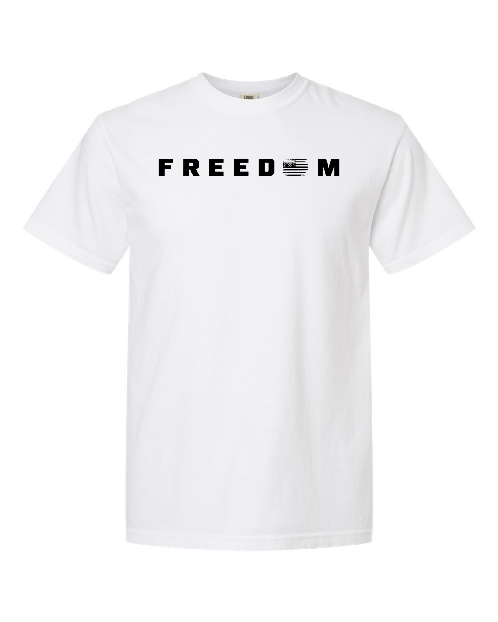 Freedom American Flag Black and White Distressed Tee - T-Shirt