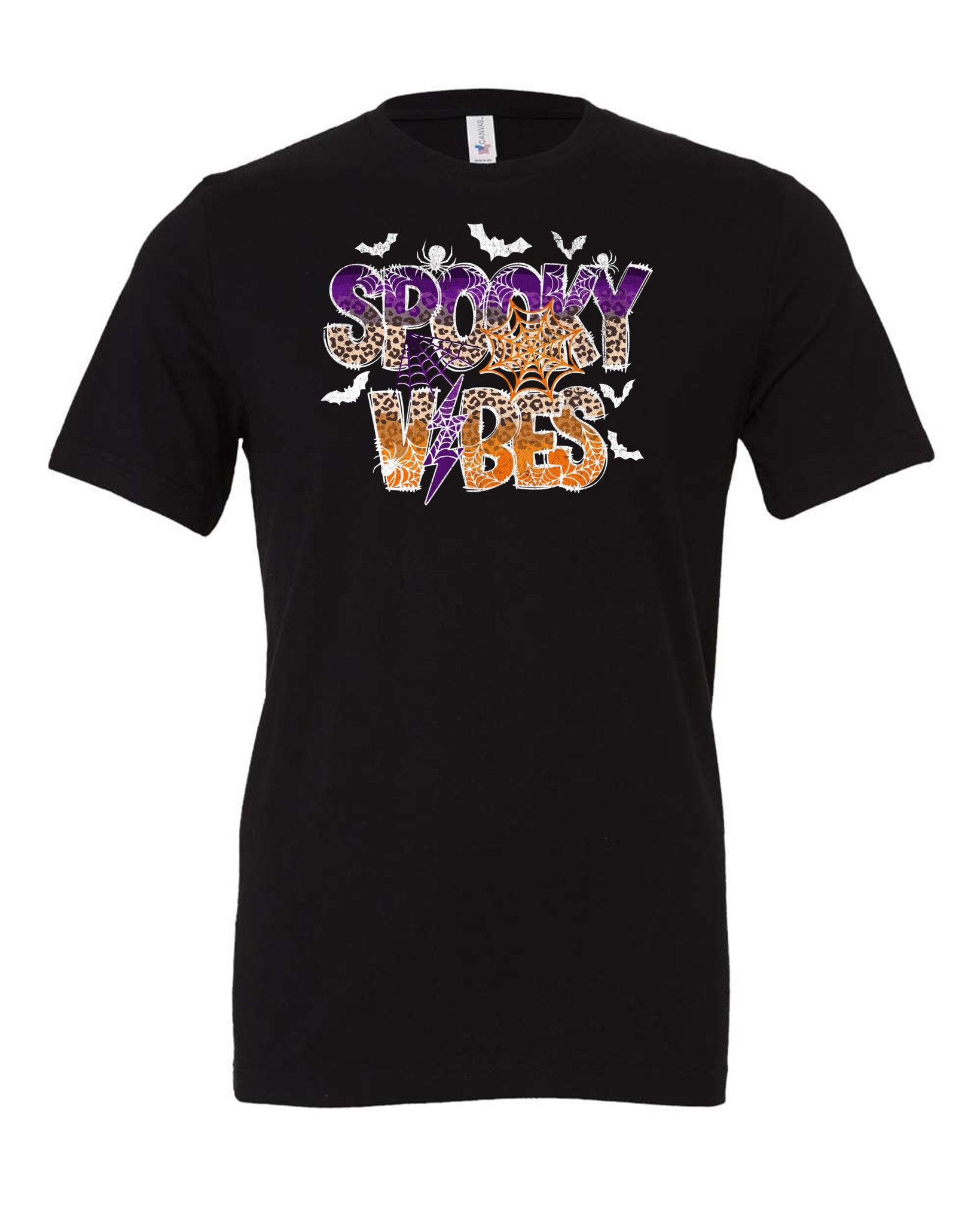 Halloween Spooky Vibes Black Bella Tee - 