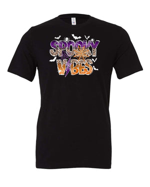 Halloween Spooky Vibes Black Bella Tee - 