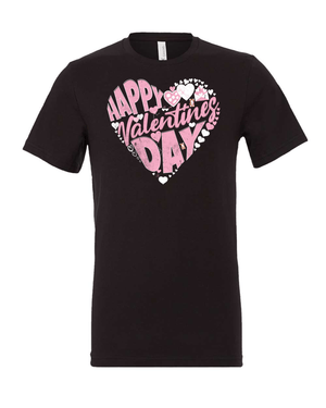 Happy Valentine's Day Pink & White Heart - 