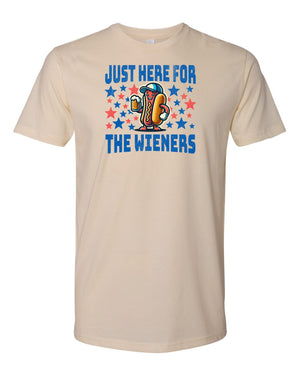 Just Here For The Wieners Cream - Unisex T - Shirt - 