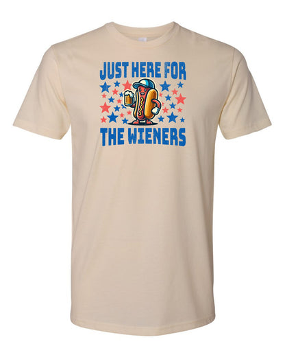 Just Here For The Wieners Cream - Unisex T - Shirt - 