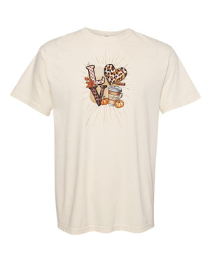 Love Coffee Fall Leopard Tee - 