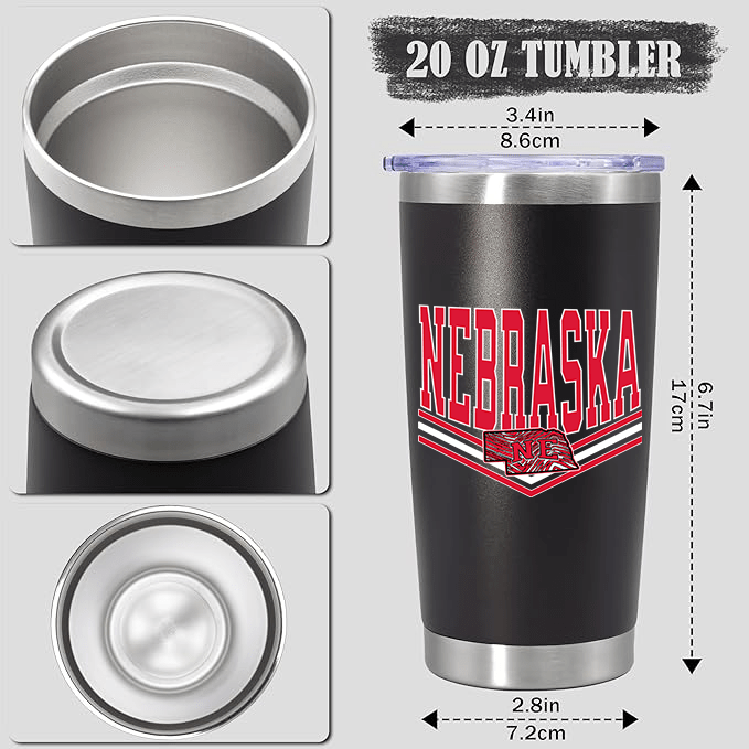 Nebraska State Zebra 20oz Tumbler - 