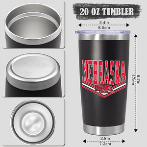 Nebraska State Zebra 20oz Tumbler - 