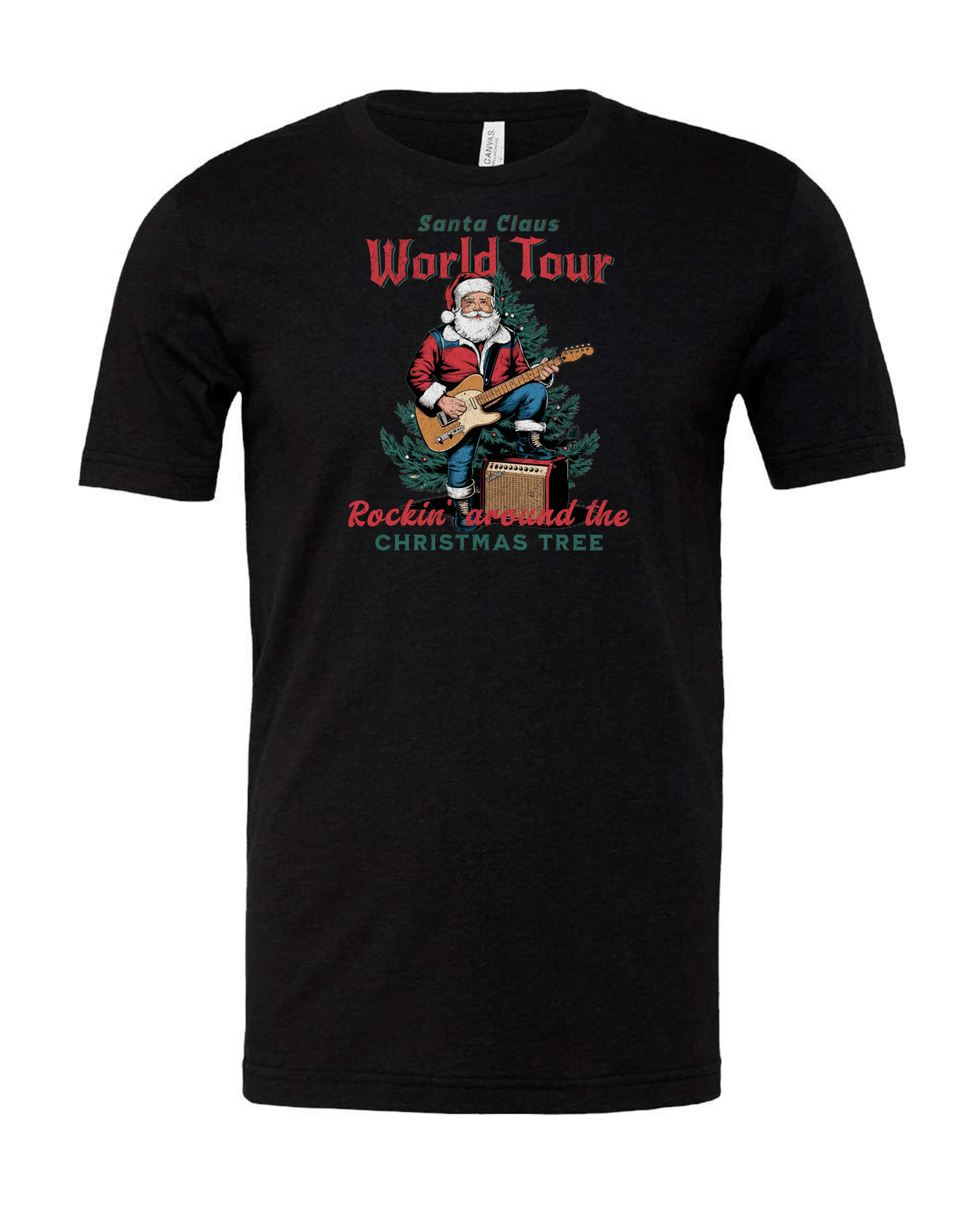 Santa Claus World Tour Heather Black Tee - 